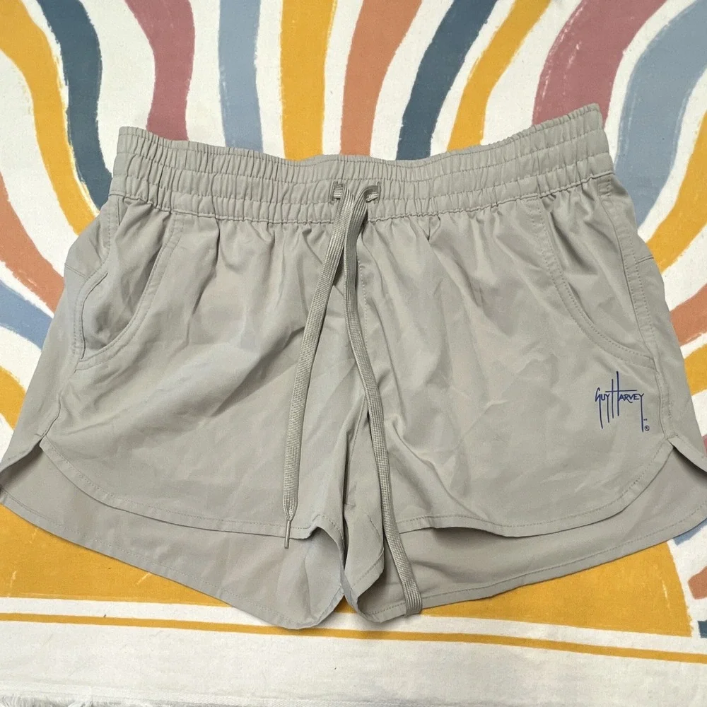 Guy Harvey Men's Gray SwimShortsSolid MeshPolyester Drawstring Pockets018.5